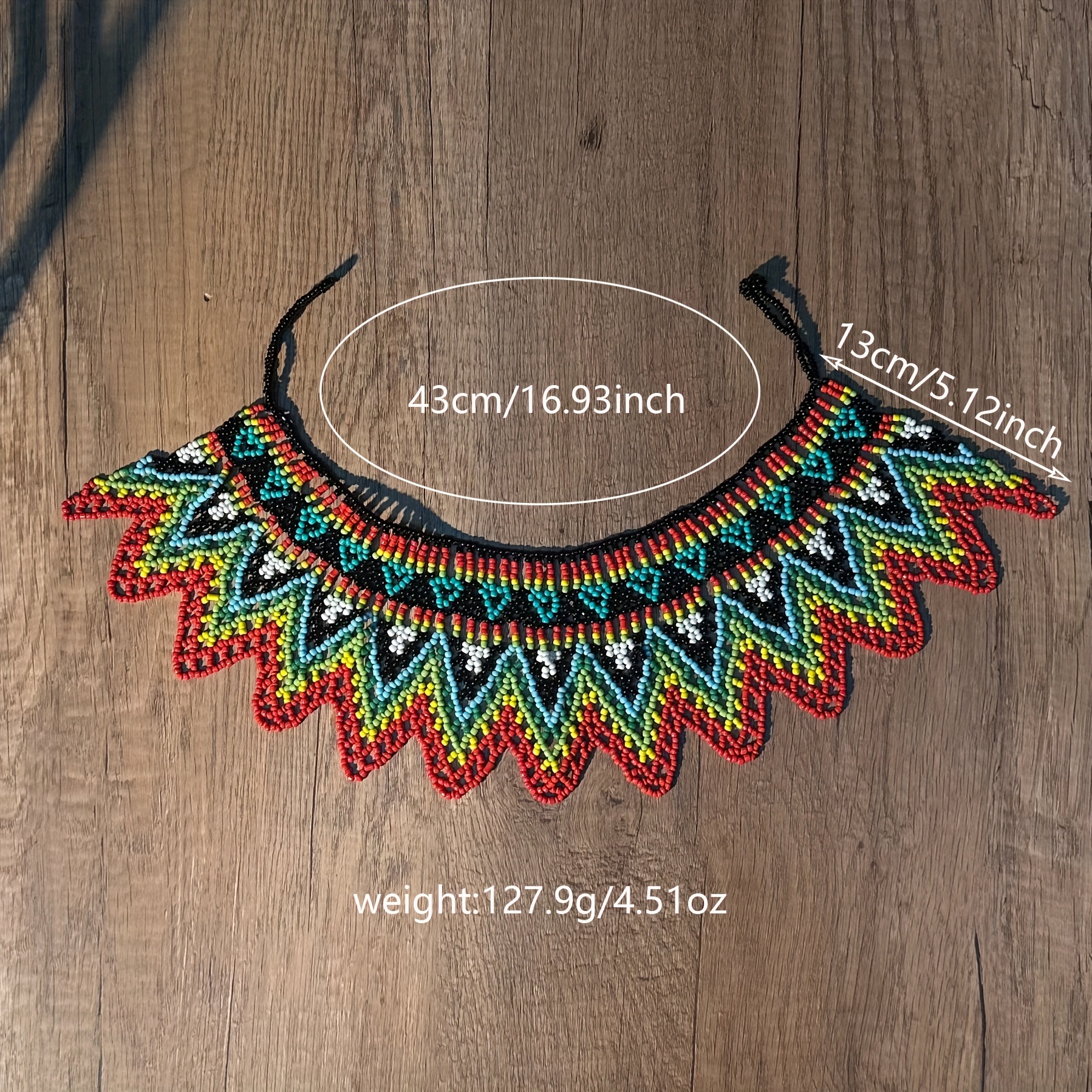 Bohemian Style Beaded Necklace Colorful Beaded Shawl Necklace